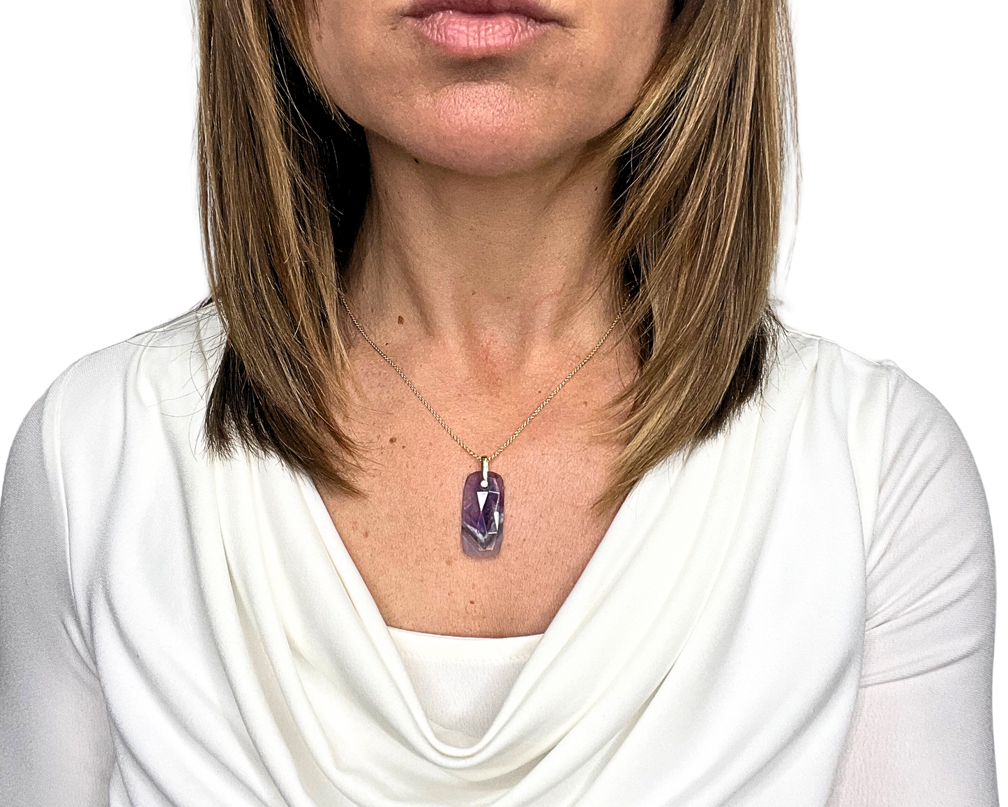 Amethyst & Diamond Pendant